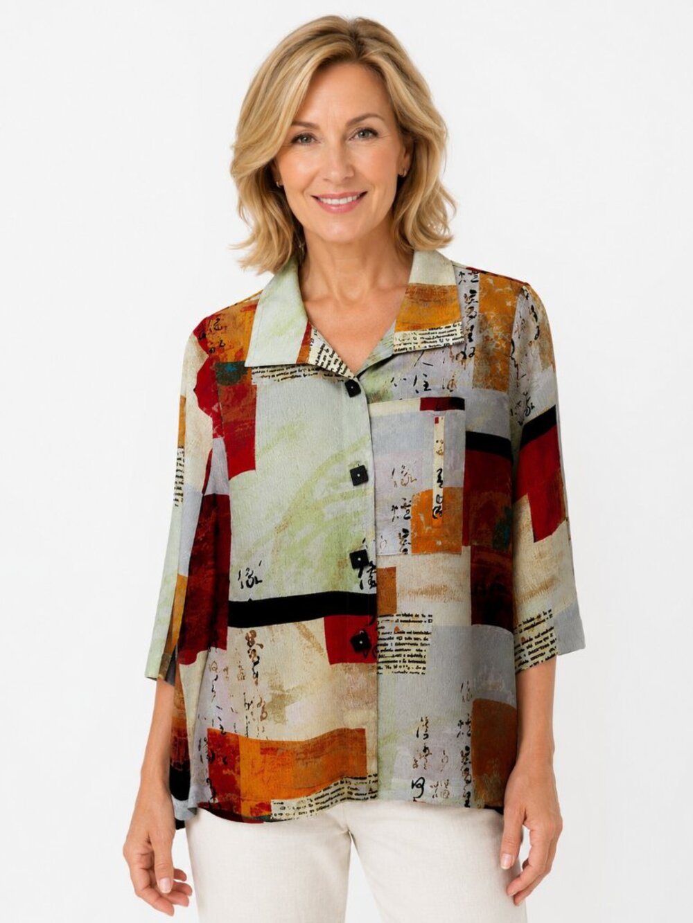 Moonlight Y&S Fashion Design Inc Large Abstract Art Jacket Shirt USA Made